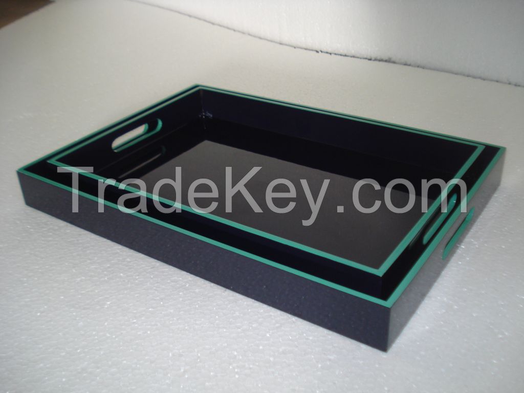 lacquer tray handmade in Vietnam black color