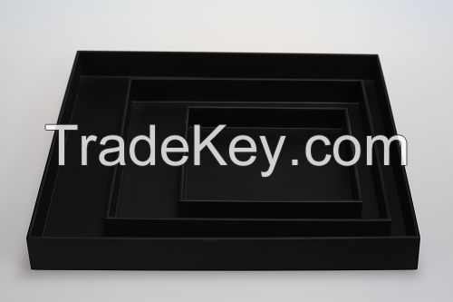 lacquer tray handmade in Vietnam matt black color