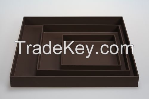 lacquer tray handmade in Vietnam matt chocolate color