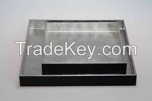 lacquer tray handmade in Vietnam silver metallic color