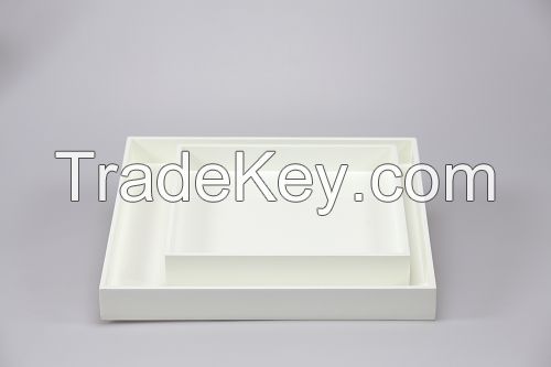 lacquer tray handmade in Vietnam white color