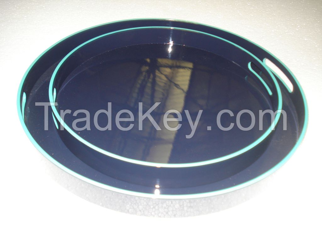 lacquer tray handmade in Vietnam purple color