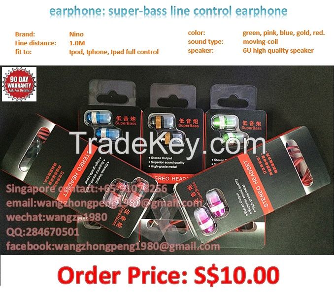 B003 superbass handset/high quality/iphone, sumsung handset/phone remote control earphone