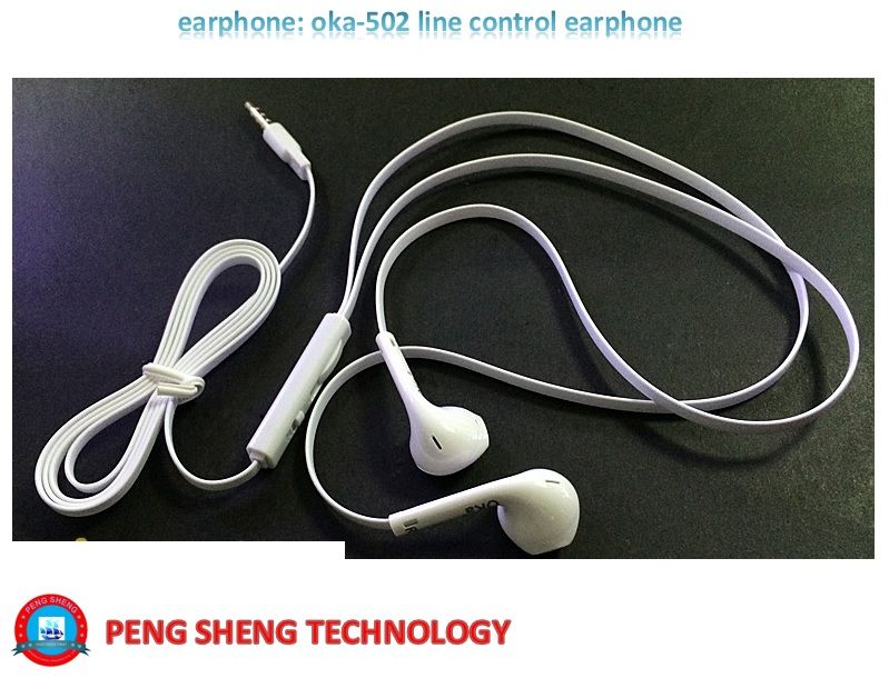 B002 oka-502 headset with controltalk/high quality/90days warranty/iphone handset/phone remote control earphone
