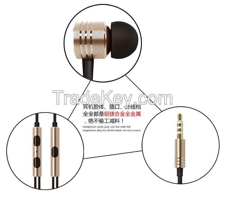 B011 Mi earphone handset/high quality/6u speaker/phone remote control earphone