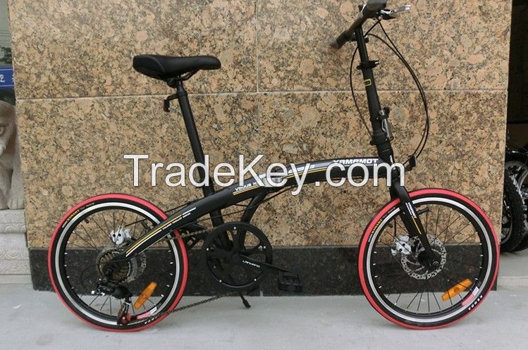2015 top selling 20 inch fashion 6 speed disc brake folding bicycle/cheap folding bicycle made in China