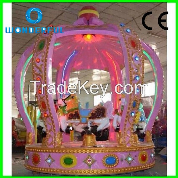 amusement kids game crown mini carousel in amusement park