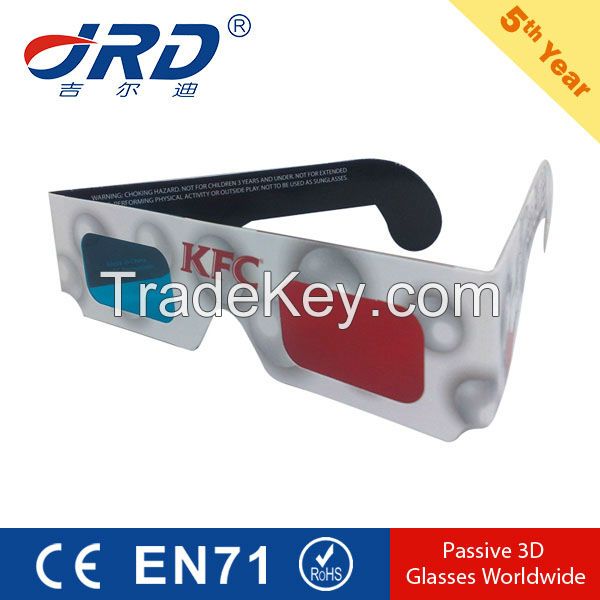 red cyan 3D paper glasses anaglyph glasses