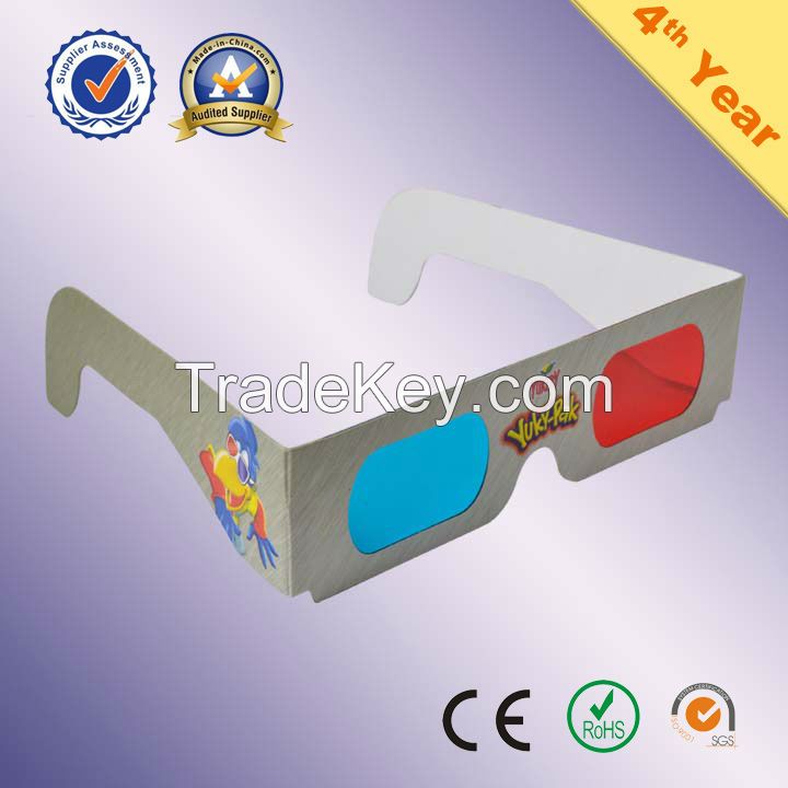 red cyan 3D paper glasses anaglyph glasses