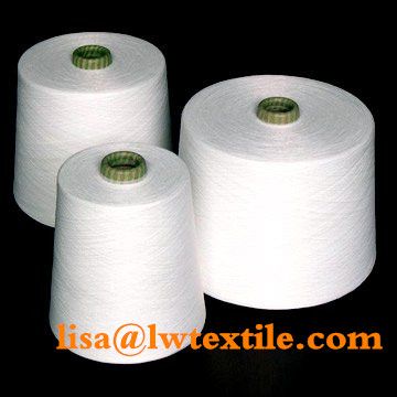 24s 100% polyester spun yarn close virgin