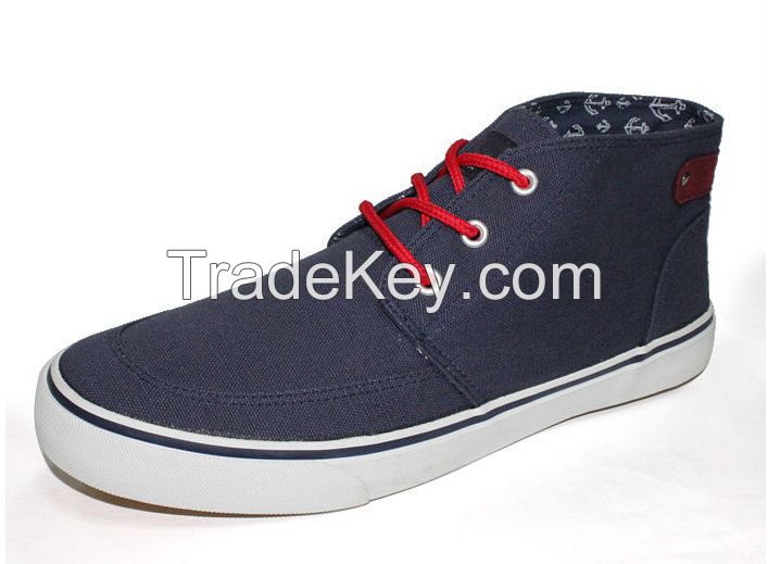 Cheap men's  vulcanized mid-cut casual canvas shoe