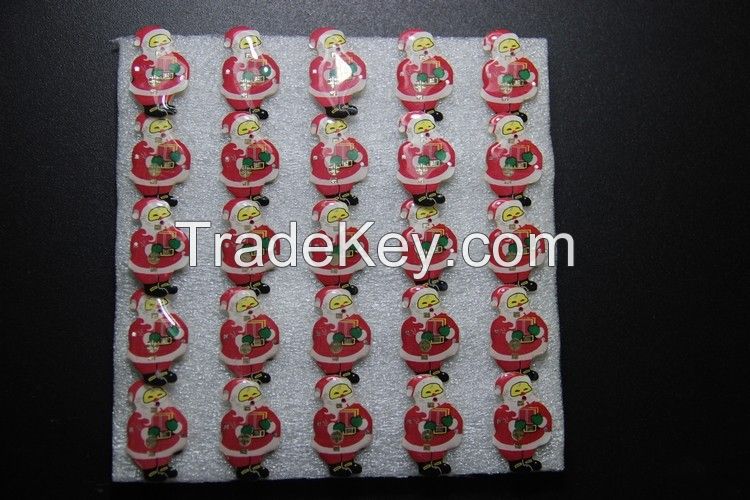 LED Santa Clause Brooche Pin Shining Christmas Gifts