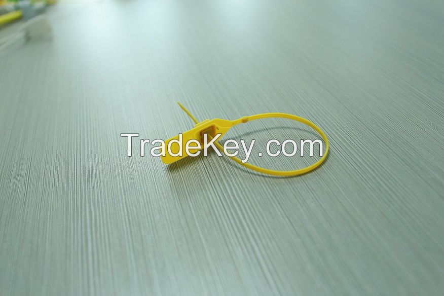 Smooth strap plastic security seal with metal insert