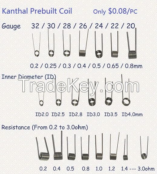 Prebuilt kanthal wire, kanthal coil, resistance kanthal wire with viro