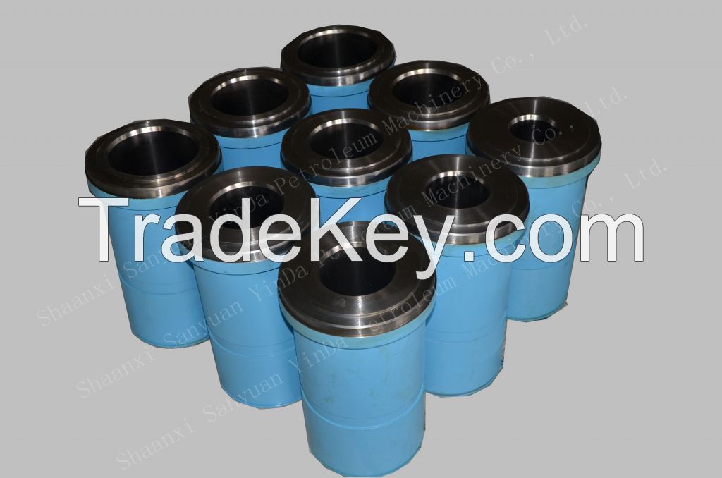 API high quality mud pump bi-metal liner, triplex mud pump liner