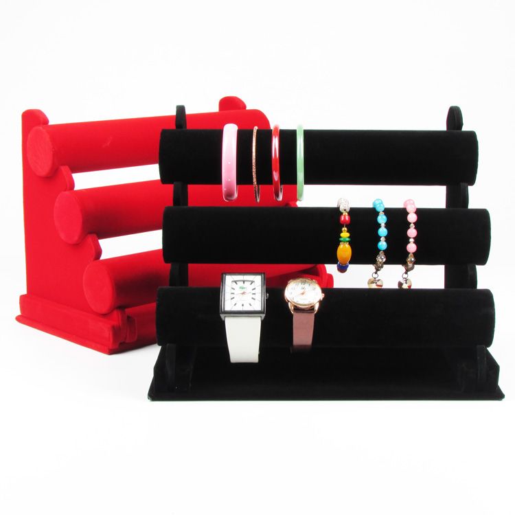 Velvet Jewelry T-Bar Jewellery Necklace Headwear Hair Hoop Bangle Watch Bracelet Display Stand Rack Holder 