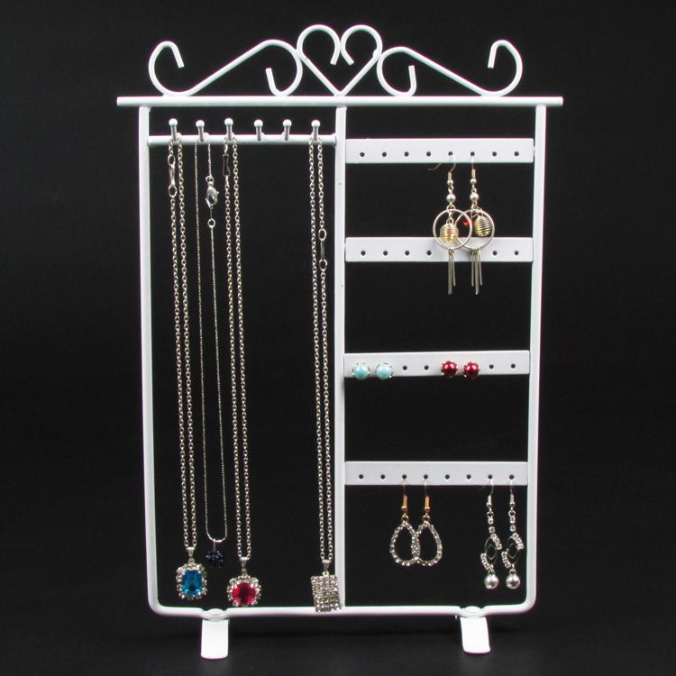 Metal Jewelry Bracelet Necklace Earring Display Stand Rack Jewellery Holder For Panel