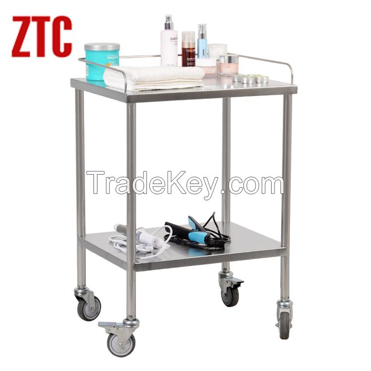 Double layers stainless steel hotel service cart,Dining Room Trolley RCS-FAM15