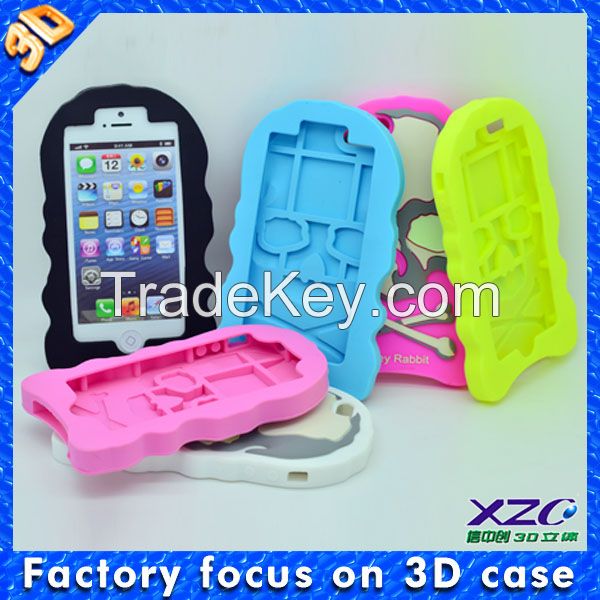 2014 3d silicon animal case for iphone 5