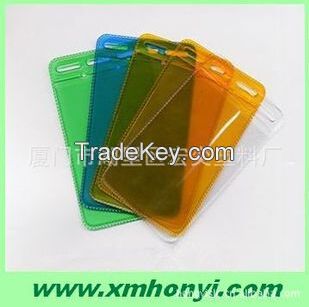 Clear PVC badge holder for exhibition, waterproof PVC id card pouch