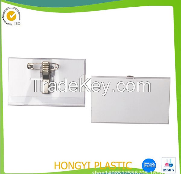 lexible waterproof transparent PVC card holders, name badge holders