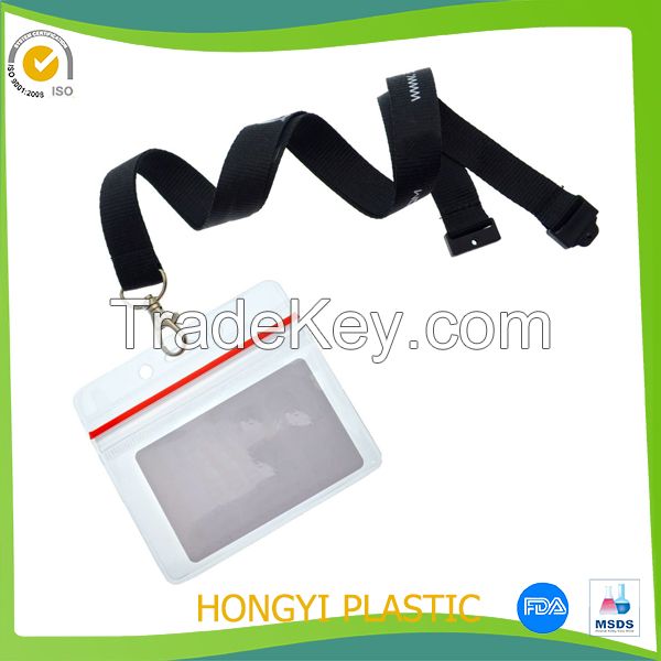 Clear PVC badge holder with lanyard for exhibition