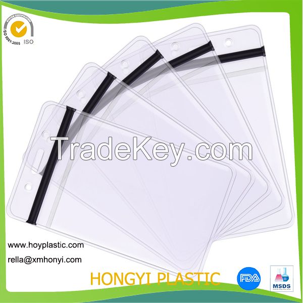 Vertical Transparent Clears ID Card Bag Case with Retractable Lanyard Badge  Holder Accessories for Exhibition Badge Holder 