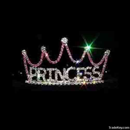 Silver rhinestone princess fashion tiara jewelry accessores