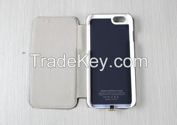 2014 solar charger power pack charger external battery case with 2800mAh For iPhone 6