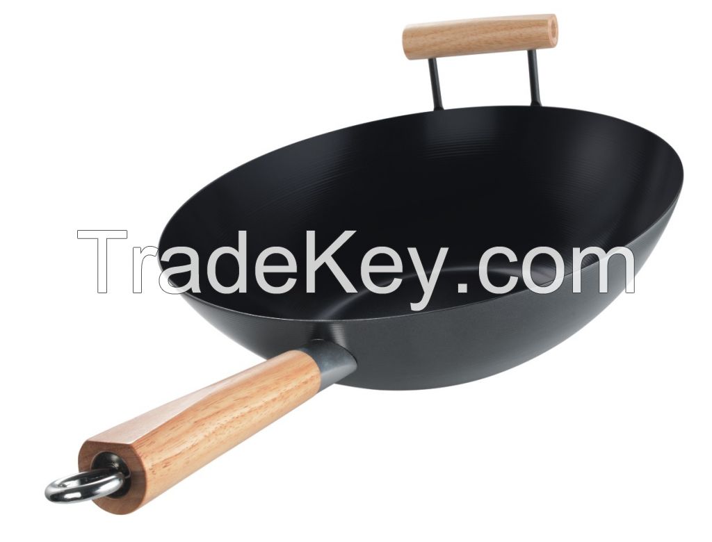 Cookware 14" non-stick chinese spun wok