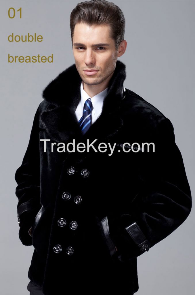 2015 Popular Statehood Mink Hair Collar 100% Guaranteed Natural Real Sheepskin Wool Genuine Leather Clothing Male Coat Clothing