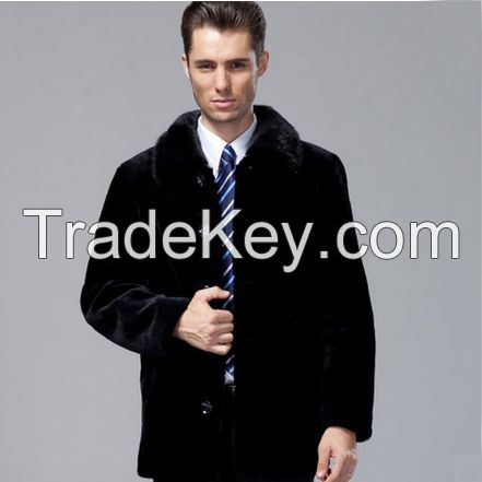 2015 Popular Statehood Mink Hair Collar 100% Guaranteed Natural Real Sheepskin Wool Genuine Leather Clothing Male Coat Clothing