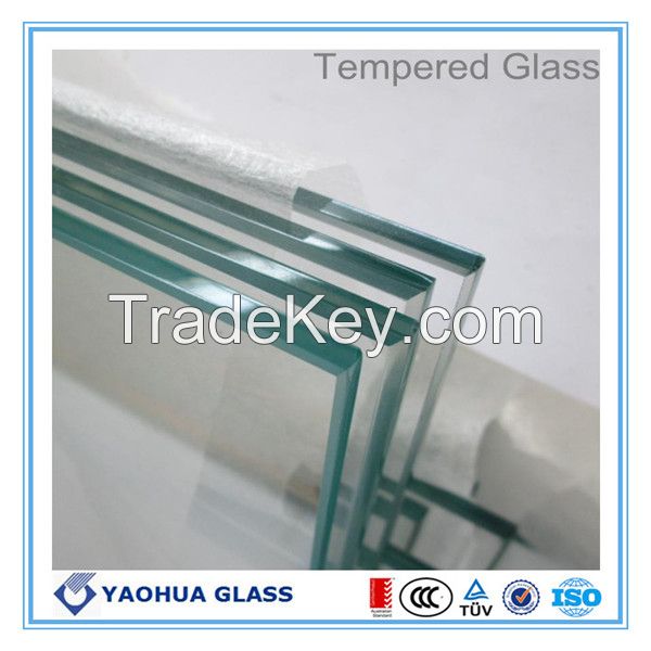 Yaohua toughened glass 3-19mm with AS/NZS2208, ISO9001, CE/EN12150, CC