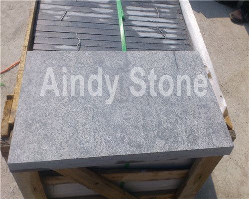 A Grade Chinese blue limestone flamed surface paving tiles