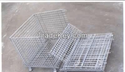 FOLDING storage cage, wire  container, mesh cage(FOR MARKET OR WAREHOUSE)  manufacturer direct sales high qulity and low cost