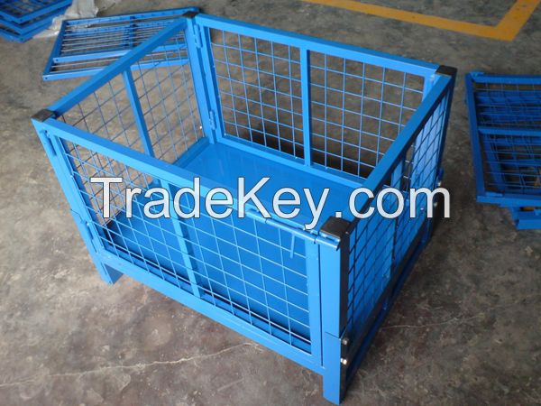 PVC-coated stock CONTAINER  , mesh container , warehoue CAGE(FOR MARKET OR WAREHOUSE)  manufacturer direct sales high qulity and low cost