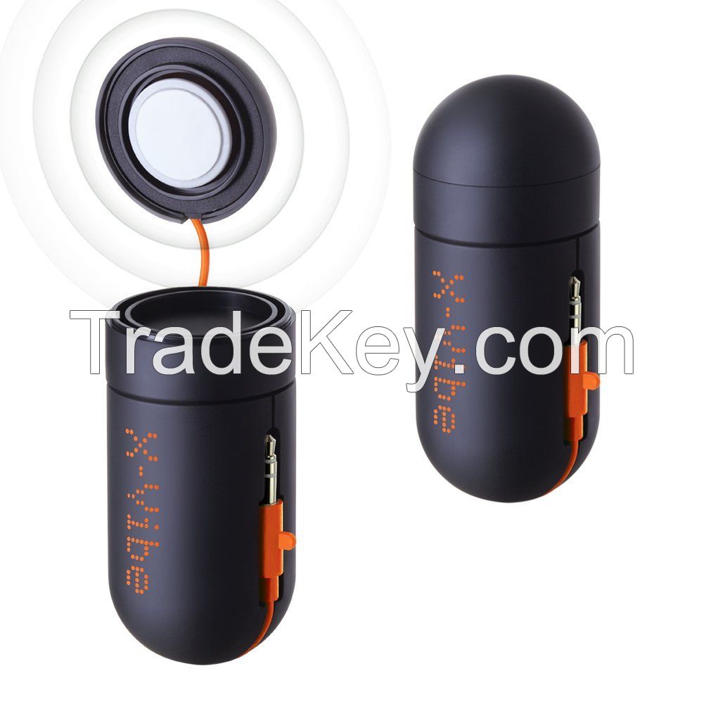XDREAM X-VIBE 3.0 Portable Mini Vibration Speaker System (Matt Black + Orange Cable)