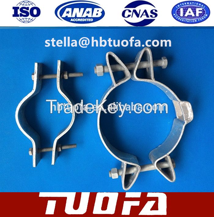 11KV power galvanized steel pole circle bracket ,pole round bracket anchor ear