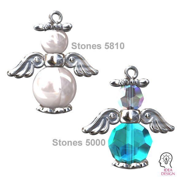 925 Sterling Silver Angel Wings Spacer Bead (rhodium, gold or rose plating available)