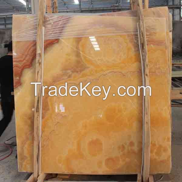 Orange onyx marble slab