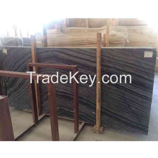 Chinese polished Wood Grain black serpeggiante marble for marble flooring