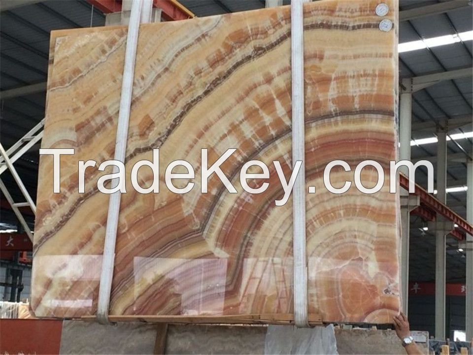 Yellow marble slab rainbow onyx