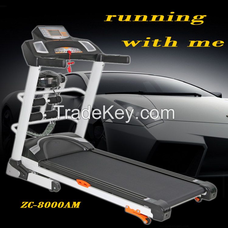 2014 Wholesale deluxe Home use fitness Multifunctional motorized electric treadmill