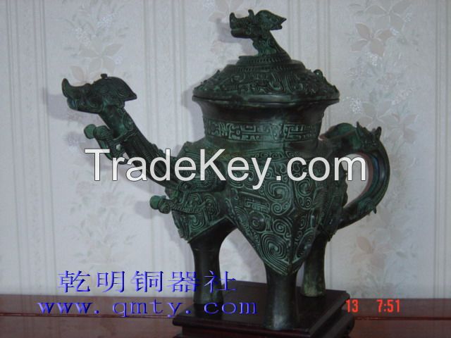 Bronze ware Shoumian Wen long Liuhe crafts