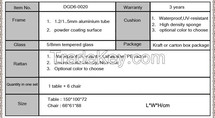 outdoor patio rattan furniture garden dining table set