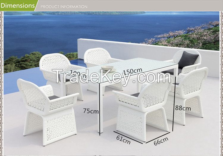 outdoor patio rattan furniture garden dining table set