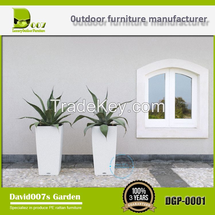 outdoor garden furniture PE rattan planter flower pot