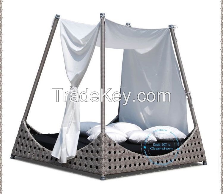 outdoor aluminium frame rattan furniture garden daybed