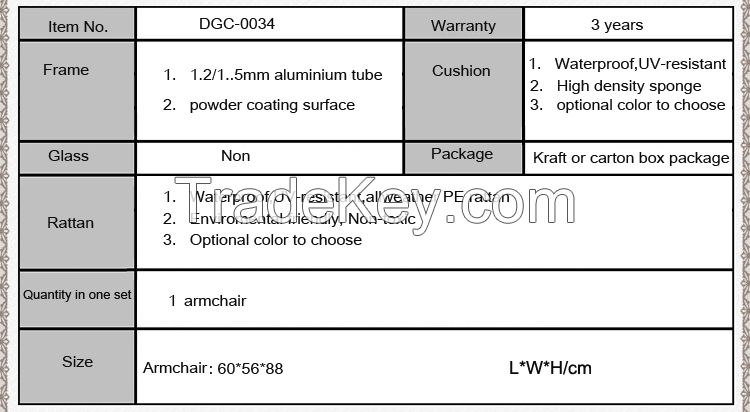 outdoor rattan synthetic furniture garden chair 