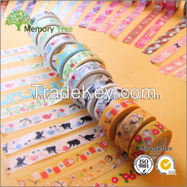Custom printed DIY decoration japanese washi paper tape printed tape